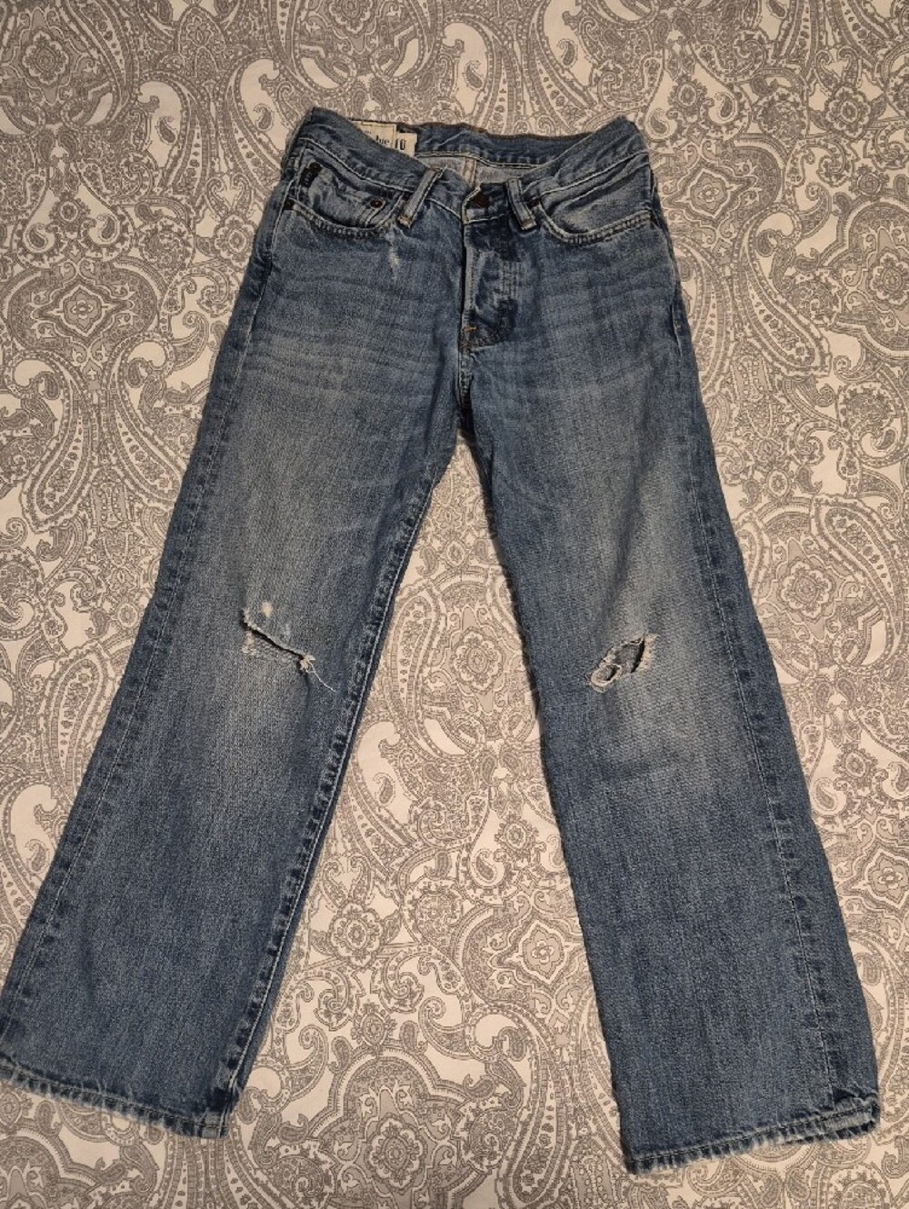 Abercrombie & Fitch Kids Girl's Light Blue Distressed Denim Jeans